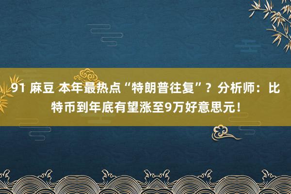 91 麻豆 本年最热点“特朗普往复”？分析师：比特币到年底有望涨至9万好意思元！