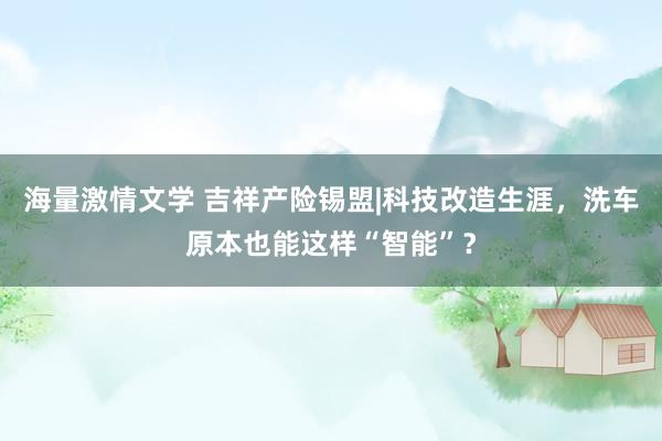 海量激情文学 吉祥产险锡盟|科技改造生涯，洗车原本也能这样“智能”？