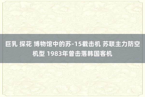 巨乳 探花 博物馆中的苏-15截击机 苏联主力防空机型 1983年曾击落韩国客机