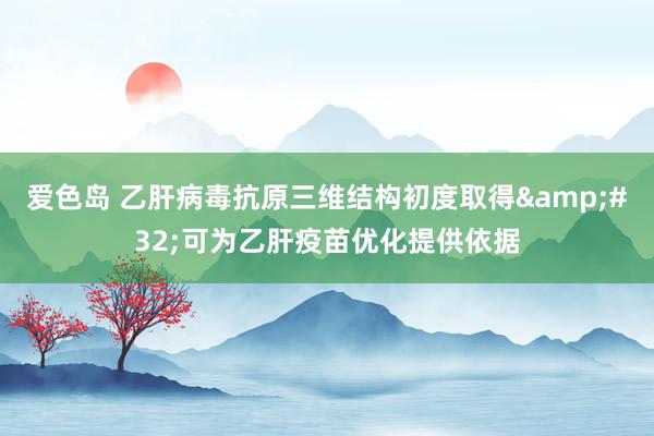 爱色岛 乙肝病毒抗原三维结构初度取得&#32;可为乙肝疫苗优化提供依据