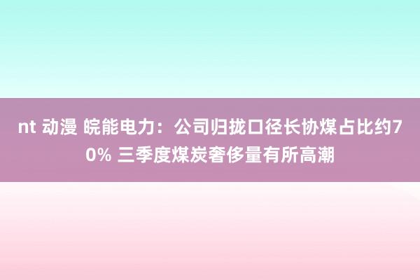 nt 动漫 皖能电力：公司归拢口径长协煤占比约70% 三季度煤炭奢侈量有所高潮