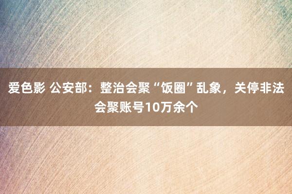 爱色影 公安部：整治会聚“饭圈”乱象，关停非法会聚账号10万余个