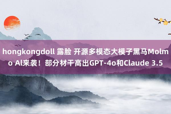 hongkongdoll 露脸 开源多模态大模子黑马Molmo Al来袭！部分材干高出GPT-4o和Claude 3.5