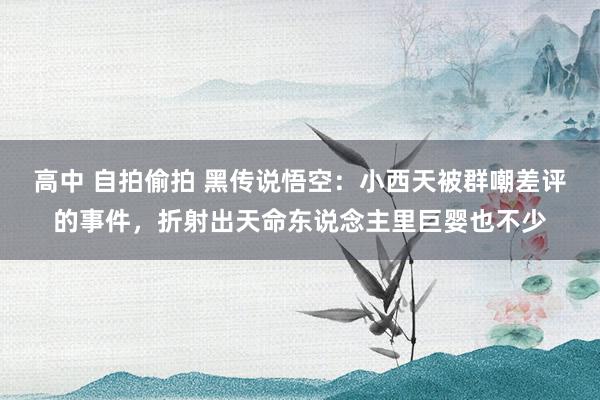 高中 自拍偷拍 黑传说悟空：小西天被群嘲差评的事件，折射出天命东说念主里巨婴也不少