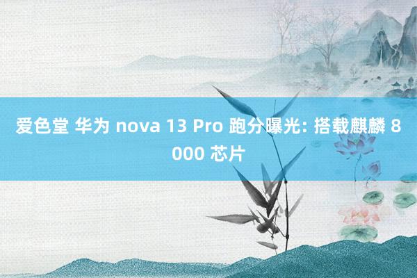 爱色堂 华为 nova 13 Pro 跑分曝光: 搭载麒麟 8000 芯片