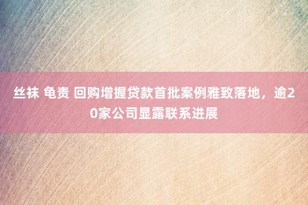 丝袜 龟责 回购增握贷款首批案例雅致落地，逾20家公司显露联系进展