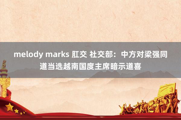 melody marks 肛交 社交部：中方对梁强同道当选越南国度主席暗示道喜