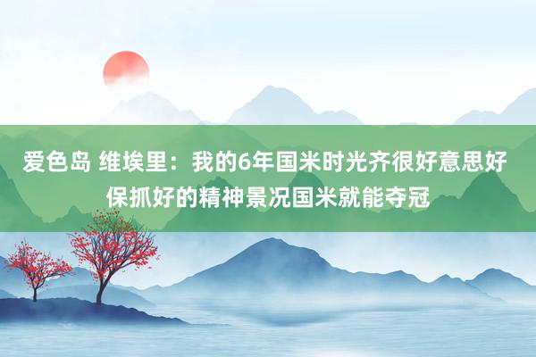 爱色岛 维埃里：我的6年国米时光齐很好意思好 保抓好的精神景况国米就能夺冠