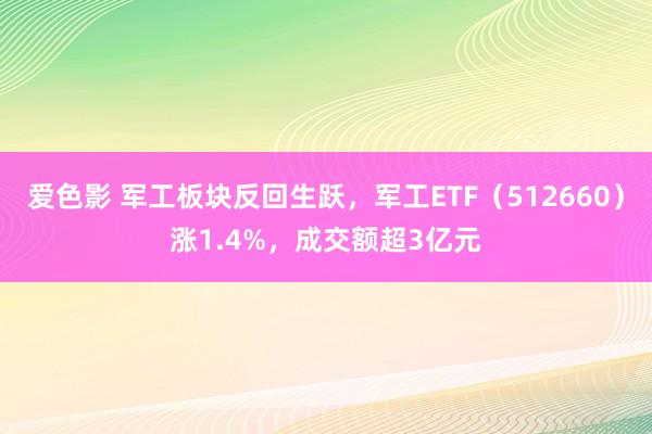 爱色影 军工板块反回生跃，军工ETF（512660）涨1.4%，成交额超3亿元