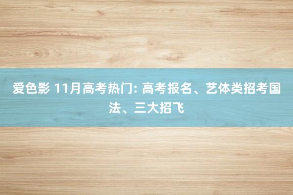 爱色影 11月高考热门: 高考报名、艺体类招考国法、三大招飞