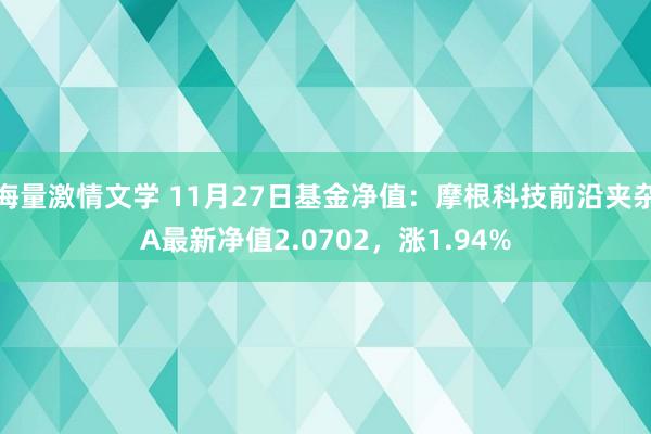 海量激情文学 11月27日基金净值：摩根科技前沿夹杂A最新净值2.0702，涨1.94%