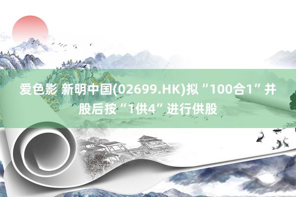 爱色影 新明中国(02699.HK)拟“100合1”并股后按“1供4”进行供股