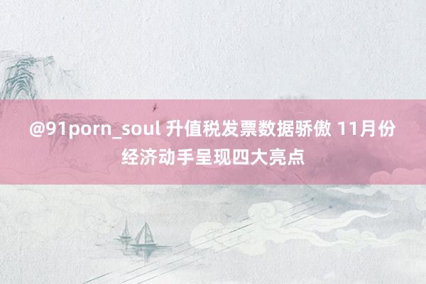 @91porn_soul 升值税发票数据骄傲 11月份经济动手呈现四大亮点