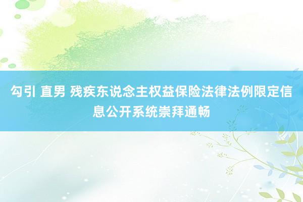 勾引 直男 残疾东说念主权益保险法律法例限定信息公开系统崇拜通畅