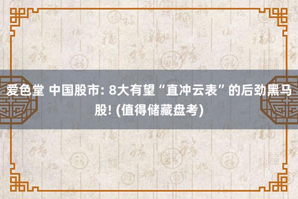 爱色堂 中国股市: 8大有望“直冲云表”的后劲黑马股! (值得储藏盘考)