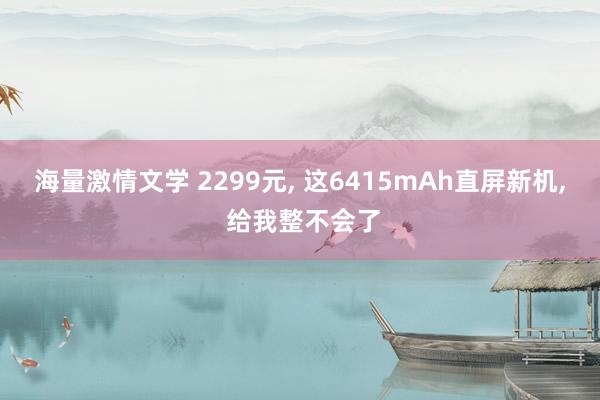 海量激情文学 2299元， 这6415mAh直屏新机， 给我整不会了