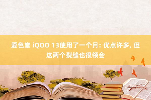 爱色堂 iQOO 13使用了一个月: 优点许多， 但这两个裂缝也很领会