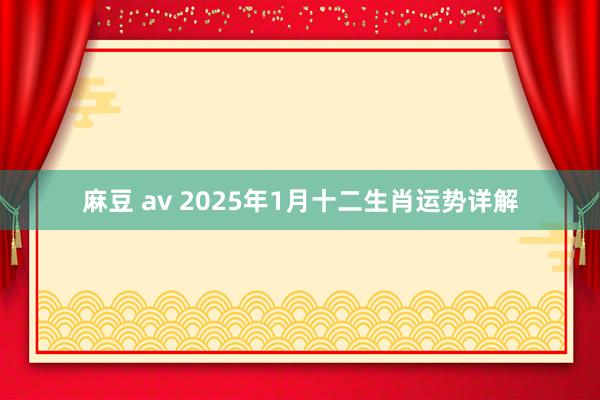 麻豆 av 2025年1月十二生肖运势详解