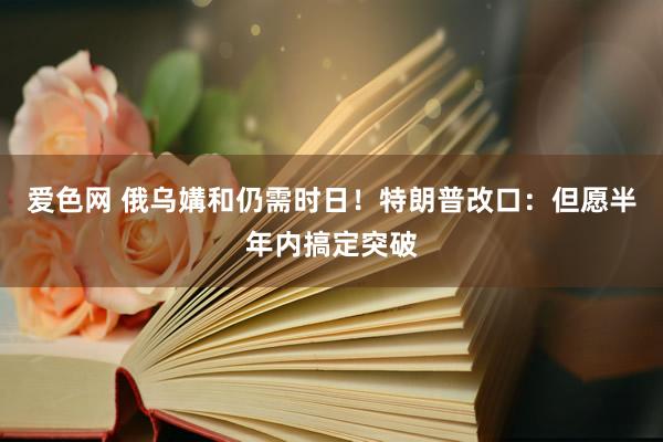 爱色网 俄乌媾和仍需时日！特朗普改口：但愿半年内搞定突破