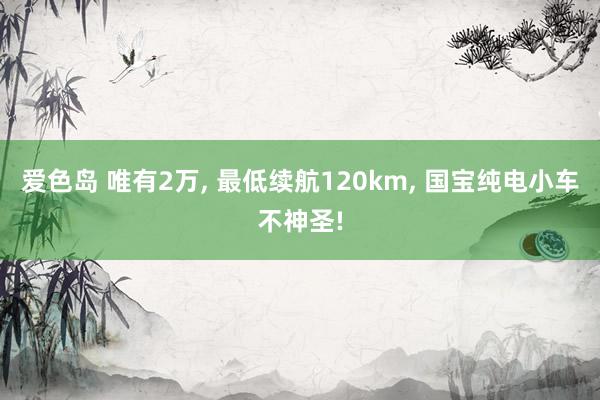 爱色岛 唯有2万， 最低续航120km， 国宝纯电小车不神圣!