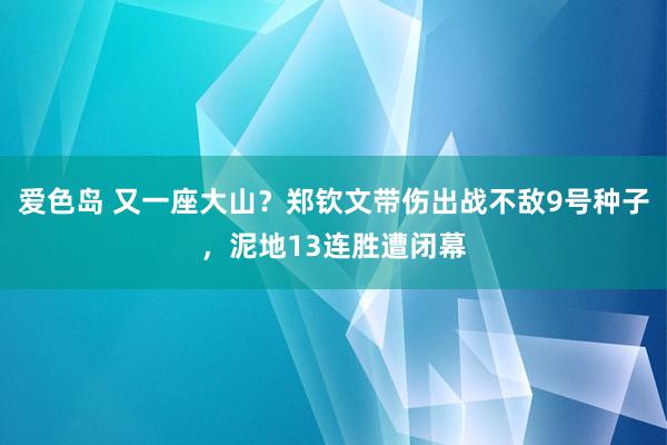 爱色岛 又一座大山？郑钦文带伤出战不敌9号种子，泥地13连胜遭闭幕